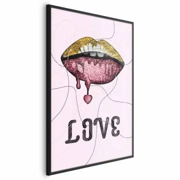 Plakat Płynne usta 21x30 cm z ramą czarną bez marginesu