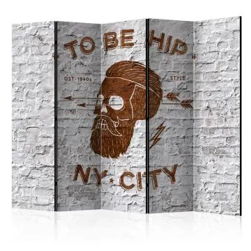 Parawan akustyczny Street art 225x172 cm 5-częściowy szary