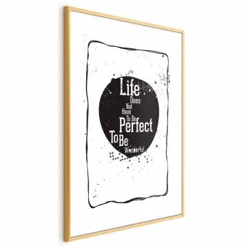 Plakat Life 29,7x42 cm z ramą złotą z marginesem