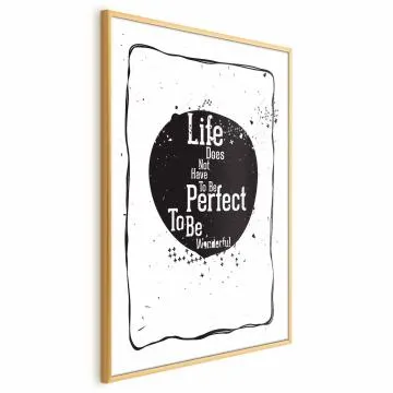 Plakat Life 60x90 cm z ramą złotą bez marginesu