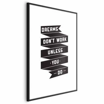Plakat Dreams 21x30 cm z ramą czarną z marginesem