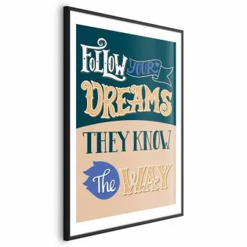 Plakat Follow 60x90 cm z ramą czarną z marginesem