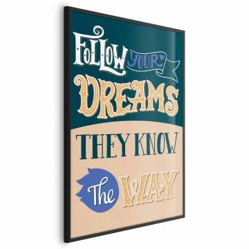 Plakat Follow 21x30 cm z ramą czarną bez marginesu