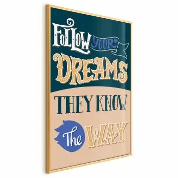 Plakat Follow 40x60 cm z ramą złotą bez marginesu