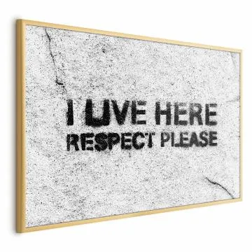 Plakat Respect 30x21 cm z ramą złotą bez marginesu