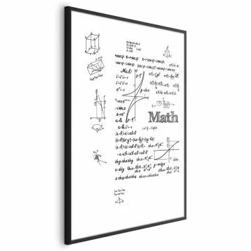 Plakat Matematyka 60x90 cm z ramą czarną z marginesem