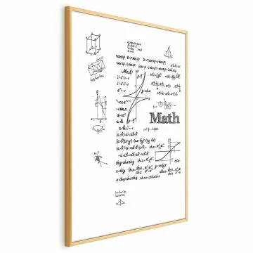 Plakat Matematyka 60x90 cm z ramą złotą z marginesem