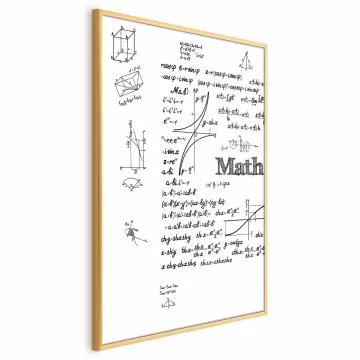 Plakat Matematyka 40x60 cm z ramą złotą bez marginesu