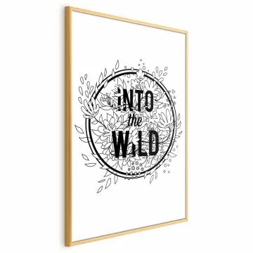 Plakat Into the wild 40x60 cm z ramą złotą bez marginesu
