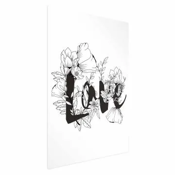 Plakat Love w kwiatach 29,7x42 cm bez ramy bez marginesu