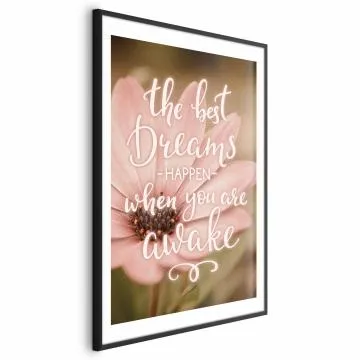 Plakat Best dreams 60x90 cm z ramą czarną z marginesem