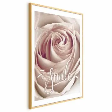Plakat Uśmiechnij się 21x30 cm z ramą złotą z marginesem