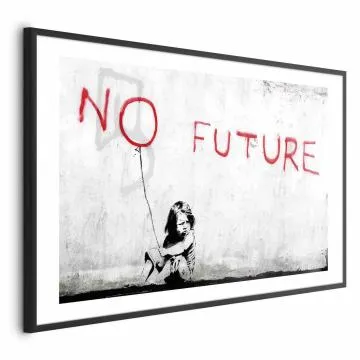 Plakat bez przyszłości 42x29,7 cm z ramą czarną z marginesem