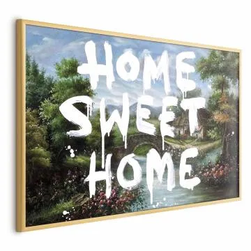 Plakat Wymarzony dom 60x40 cm z ramą złotą bez marginesu