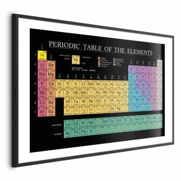 Plakat Tablica Mendelejewa 42x29,7 cm z ramą czarną z marginesem