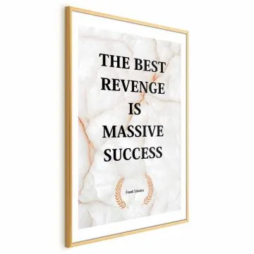 Plakat Best Revenge 21x30 cm z ramą złotą z marginesem