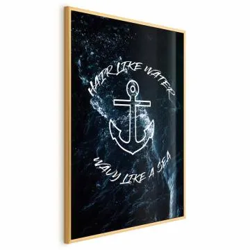 Plakat Like Water 21x30 cm z ramą złotą bez marginesu
