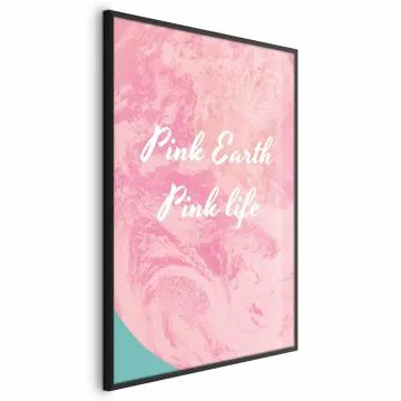Plakat Pink Earth 40x60 cm z ramą czarną bez marginesu
