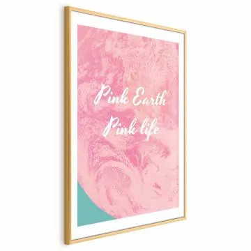 Plakat Pink Earth 29,7x42 cm z ramą złotą z marginesem
