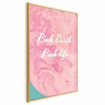 Plakat Pink Earth 60x90 cm z ramą złotą bez marginesu