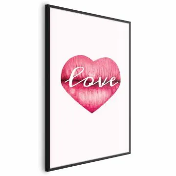 Plakat Miłosne usta 21x30 cm z ramą czarną bez marginesu