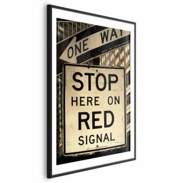 Plakat Znaki drogowe 29,7x42 cm z ramą czarną z marginesem