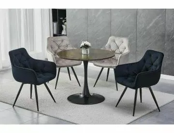 Krzesło tapicerowane MANGO VELVET czarne obracane