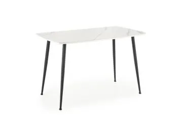 Stół MARCO 120x70 biały marmur/czarny