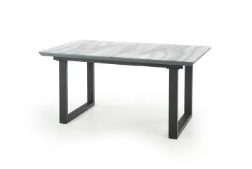 Stół rozkładany MARLEY 160(200)x90 biały marmur/czarny