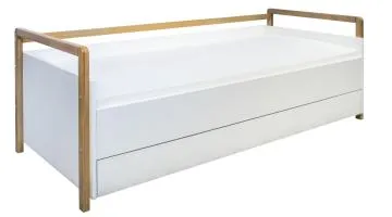 Łóżko dziecięce VICTOR 180x80 białe/dąb z szufladą