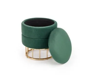 Pufa MINTY VELVET ciemno zielona/złota