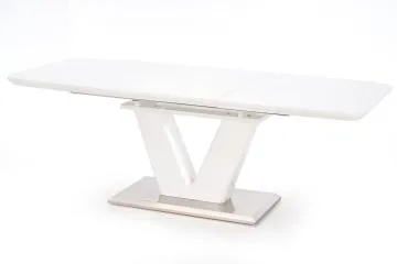 Stół MISTRAL 160(220)x90 biały/srebrny rozkładany
