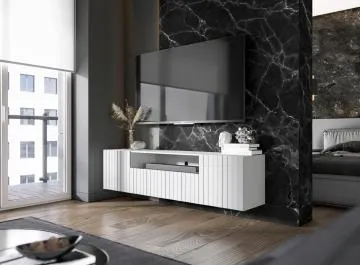 Szafka RTV TAL 2D1K 2 150cm wisząca biała mat