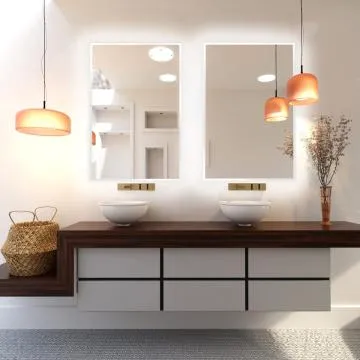 Lustro łazienkowe LUMO 90x60cm białe z oświetleniem LED