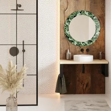 Lustro okrągłe MORENA MONLEAF 80cm zielone