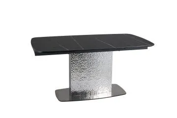 Stół rozkładany MONCLER CERAMIC 160(240)x90 czarny mat/srebrny