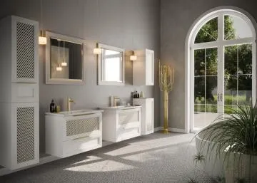 Lustro łazienkowe CHIC 60x80 cm białe półmat/złote