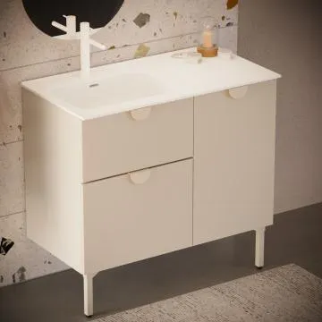 Umywalka wpuszczana ALTON 90 cm biała ceramiczna