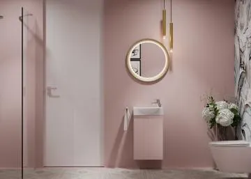 Zestaw Szafka z umywalką DIA 40 cm pudrowy róż półmat