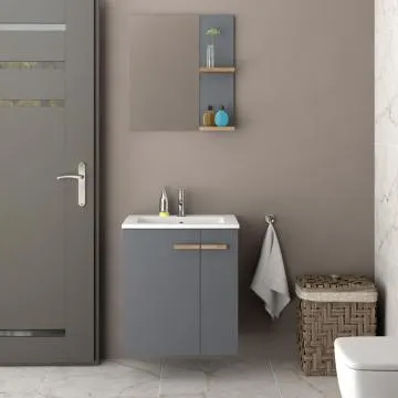 Lustro L-WOOD 59 cm antracyt