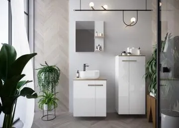 Lustro L-WOOD 59 cm biały połysk