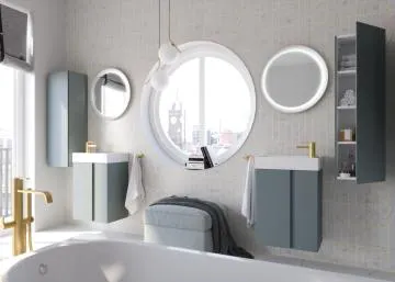 Szafka pod umywalkę UNIQ 49 cm szaro-zielona półmat z CARGO