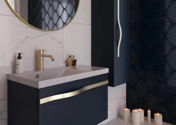 Szafka pod umywalkę VOG 69 cm granatowa półmat z uchwytem stalowym