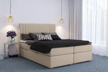 Łóżko kontynentalne MAO 140x200 zielone velvet z pojemnikiem