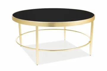 Ława MYSTIC B 82x82 czarna/złoty mat