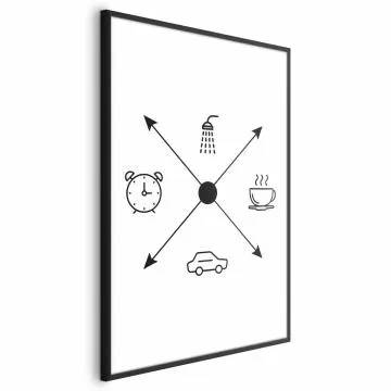 Plakat Harmonogram dnia 60x90 cm z ramą czarną bez marginesu
