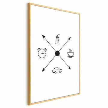 Plakat Harmonogram dnia 21x30 cm z ramą złotą z marginesem