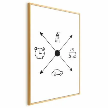 Plakat Harmonogram dnia 29,7x42 cm z ramą złotą bez marginesu