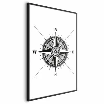 Plakat Kompas 21x30 cm z ramą czarną bez marginesu