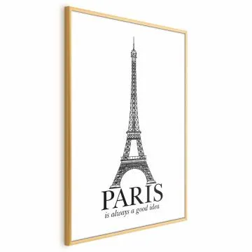 Plakat Paris 29,7x42 cm z ramą złotą bez marginesu